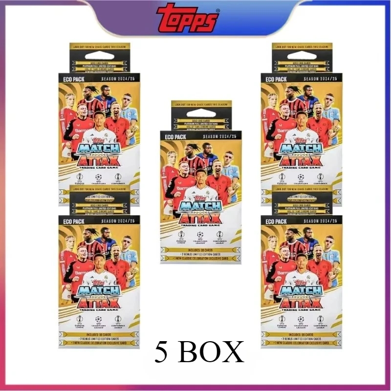 TOPPS 2024-25 축구 스타 카드 MATCH ATTAX 컬렉션 초보자 팩 박스 팬 생일  04 GH-5BOX