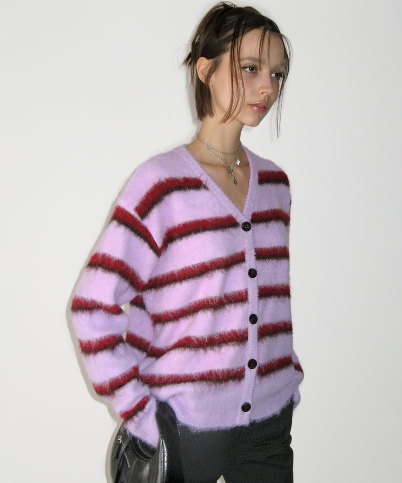 SUNBURNPROJECT Hairy Overfit Cardigan PURPLE SBBOCD002PU00F 3254309