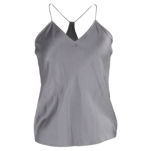띠어리 v-neck camisole top in grey silk