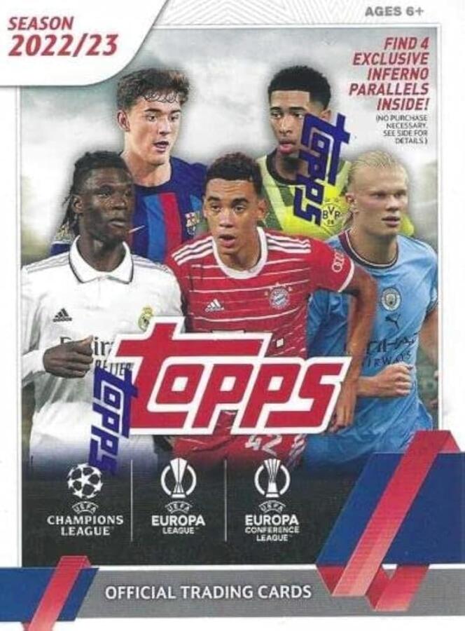 [아마존 공식]2022-23 Topps UEFA 클럽 대회 축구(축구) 블래스터 박스 - 트레이딩 카드 42장 - 리오넬 메시 카드 및 무작위로 삽입된 사인 찾기