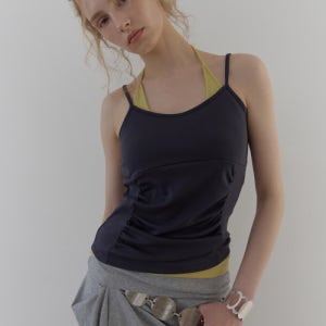 [아수라] RUCHED SOLID SLEEVELESS (NAVY) A26SSTS24NV0F