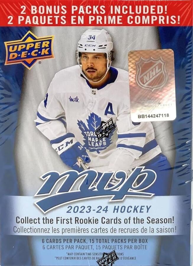 [아마존 공식]Upper Deck 2023-24 MVP 하키 블래스터 박스 (하키 카드 15팩)