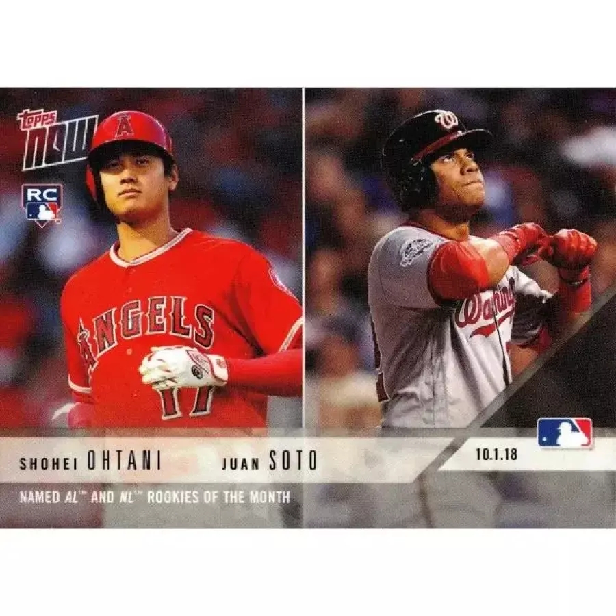 2018 Topps 나우 야구 #824 오타니 쇼헤이/후안 소토 듀얼 루키 카드 - 단 2,265장만 제작됨! 119553
