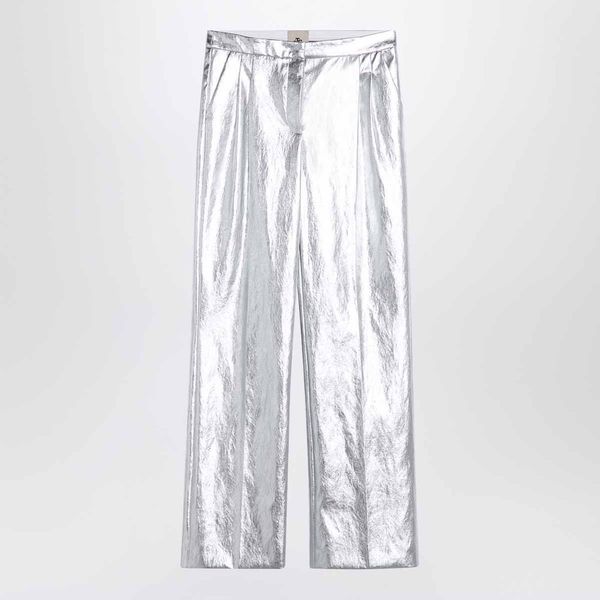 더가먼츠 메탈릭 와이드 레그 팬츠 20841PL 801 SILVER 여성 FW24