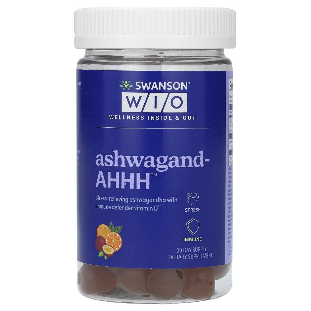 스완슨WIO 아슈와간다 구미젤리 Ashwagand-AHHH 패션프루트 오렌지맛 60개  SwansON 온 WIO  아슈와간다-ahHH  패션프  1개