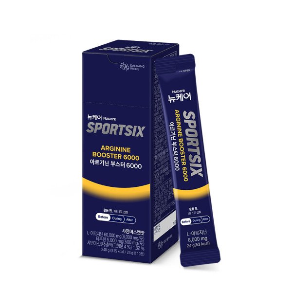 SPORTSIX 스포식스 아르기닌 부스터 6000 (24gx10포) /10회 분 1박스 214723 {MH}  FREE  24g