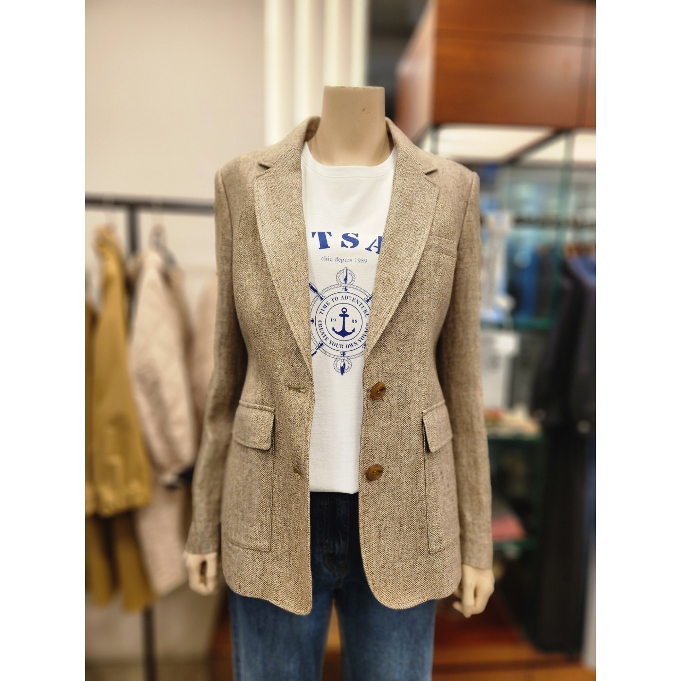 BCBG 헤링본린넨 재킷 B5B3J102