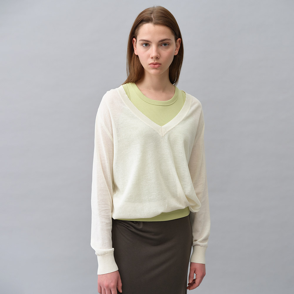 ์กฐ์ด๊ทธ๋ผ์ด์จ V-neck Knit Top KK6MP4170