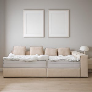 통판형 코지 패브릭 한쪽가드 패밀리 침대 SS+Q 유로탑25cm매트 TR5310