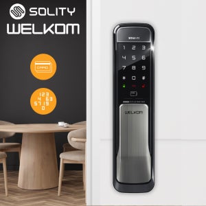 웰콤 [전국설치] WP-501 무타공 푸시풀 디지털도어락 카드키4개 즉시잠김 스마트 현관문 도어락 현관 번호키 교체