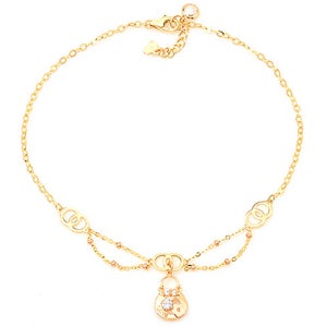 14K 18K 꽃가방두줄 발찌