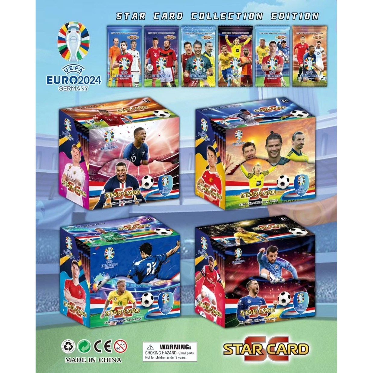 2024 탑스 축구 바인더 홀더 음바페 컬렉션 스타 호날두 카드 앨범 UEFA  스타카드1호8매/가방