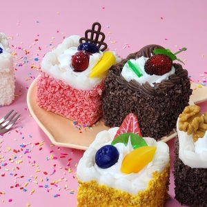 가짜 소형 케익 모형 세트 조각 6구