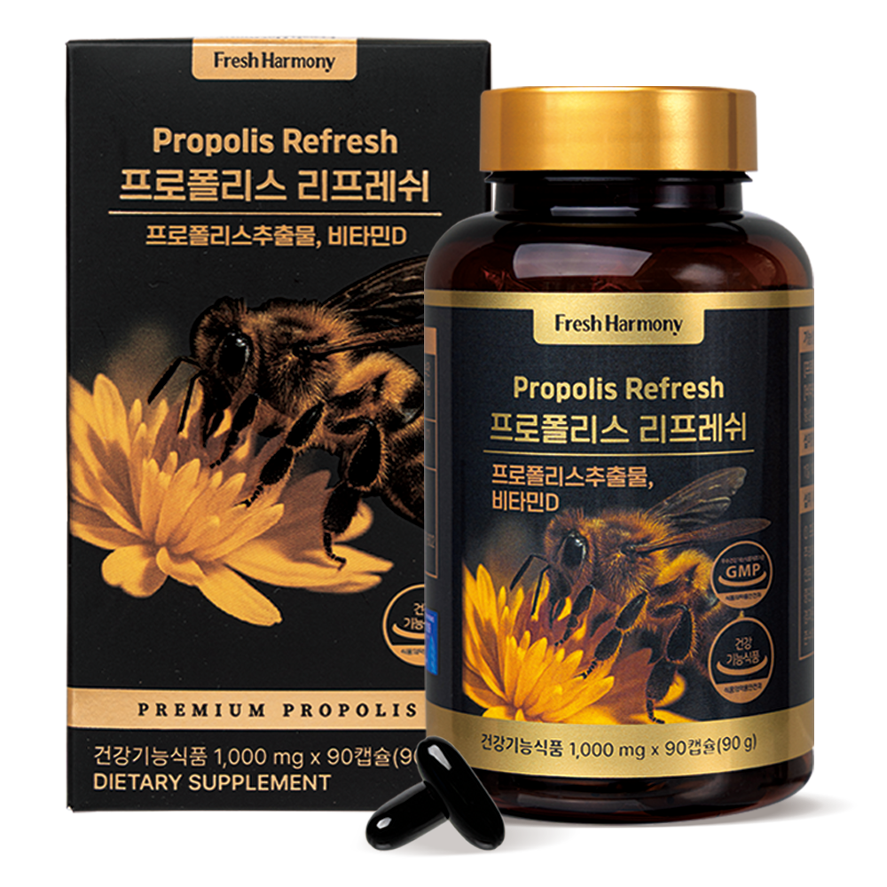 프레쉬하모니 <b>프로폴리스</b> 리프레쉬 1000mg x 90캡슐, 1개