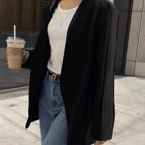 플레인 노카라 자켓