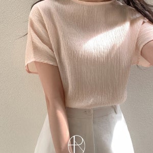 [출근룩][MADE] 레스테 모크넥 반팔 블라우스