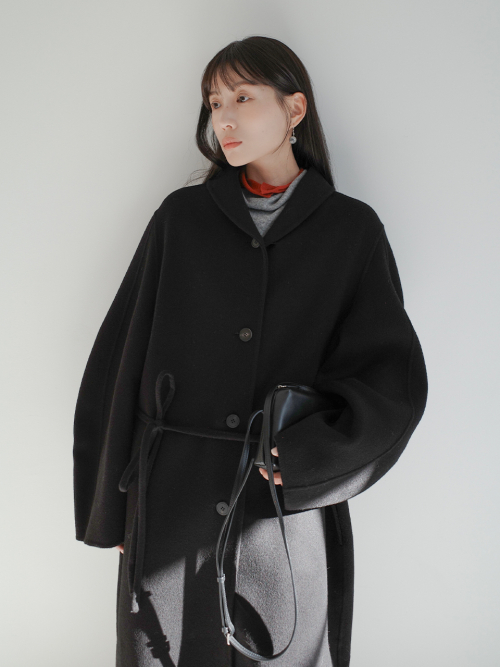 [레이스] Balloon Sleeve Long Coat_Black 5013029950