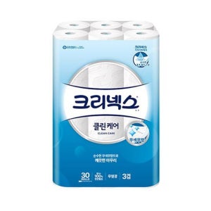 크리넥스 3겹천연펄프 클린케어화장지 30롤x2