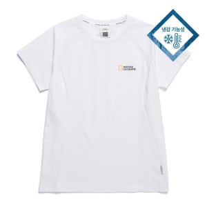 내셔널지오그래픽 N242WTS410 여성 쿨맥스 스몰로고 반팔 티셔츠 WHITE