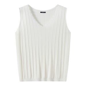 GGPX 브이넥 슬림 골지 베스트 니트 GQBKT040D