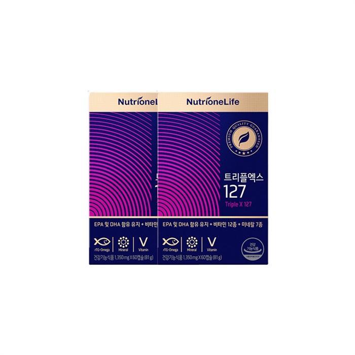 <b>뉴트리원라이프</b> 뉴트리원 <b>트리플엑스 127</b> 60캡슐 2개