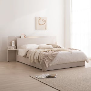 에몬스 [비밀코드]세런 베이직 LED 수납 침대프레임 Q 패널포함