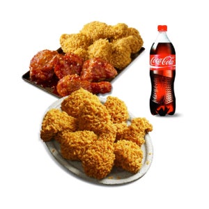 황올반+BBQ양념반+크리스피반+콜라1.25L