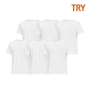 트라이 [트라이x롯데온] 남/녀공용 베이직 반팔 티셔츠 6매입