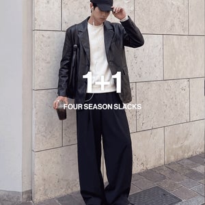 [1+1] 포시즌 밴딩 와이드 슬랙스