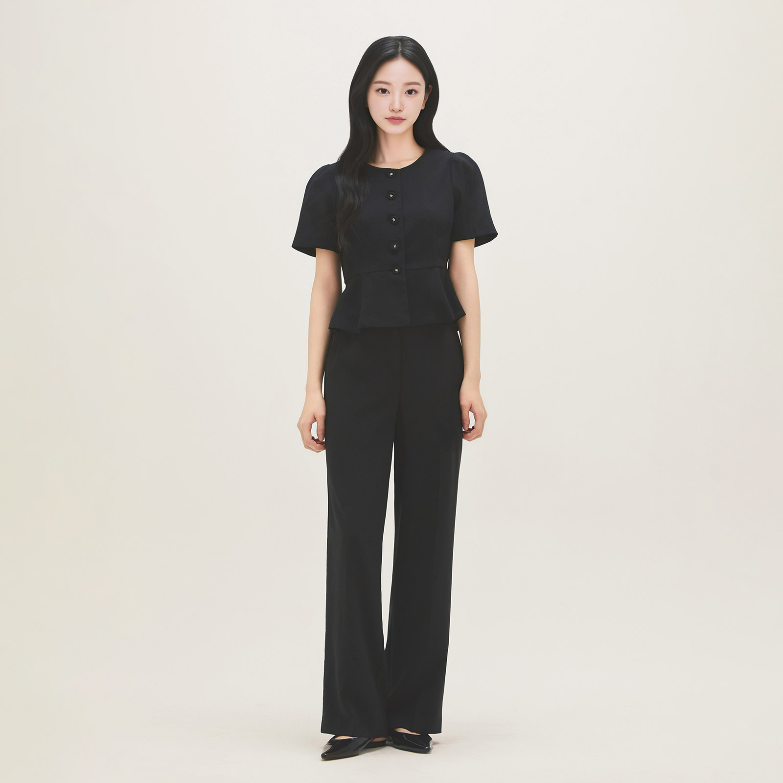 로엠 사방스판 스트레이트 밴딩 슬랙스 RMTWG25R14