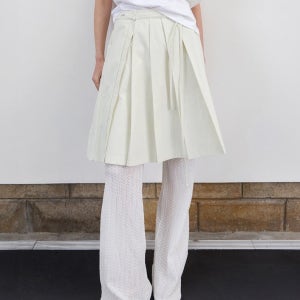 Crispy Pleated Skirt - Sage Mint