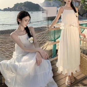 [하프클럽] 여자 아코디언 SS 쿨링 슬리브리스 투피스