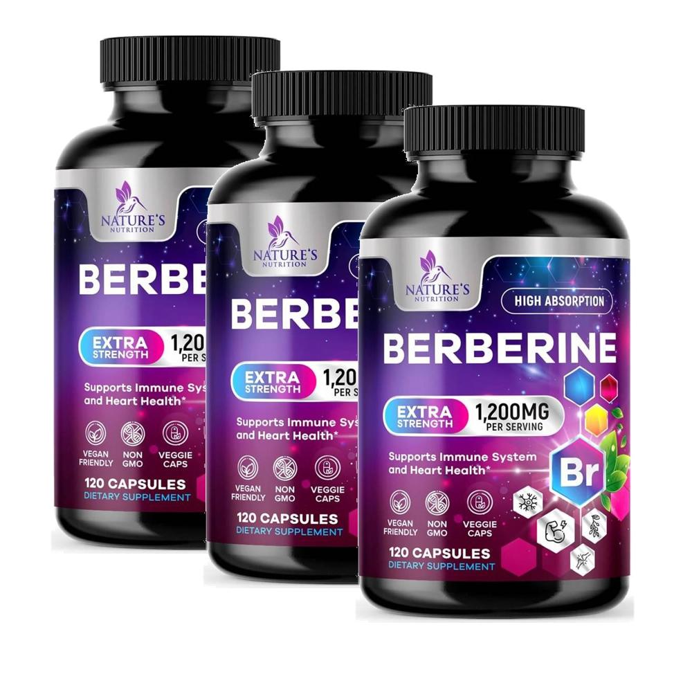 네이쳐<b>뉴트리션</b> 베르베린 서플리먼트 1200mg 캡슐 Nature’s Nutrition Berberine  3개  120정