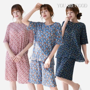 유아굿 26SS 최신상 플라워 플리츠 상하의 셋업 6종 (티셔츠3종+반바지3종) TV상품