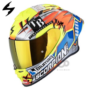 스콜피온헬멧EXO-R1 AIR ARON MISANO - silver/neon yellow/blue -