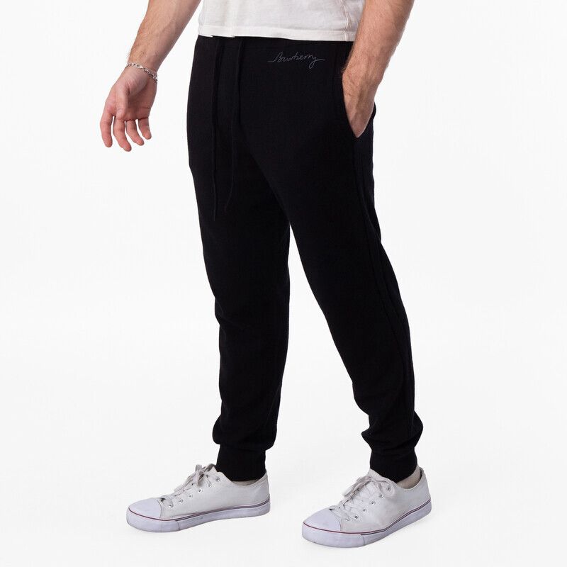 버버리 캐시미어 혼합 로고 자수 트랙 팬츠 블랙 8105627 Cashmere Blend Logo Embroidered Track Pants 155387111