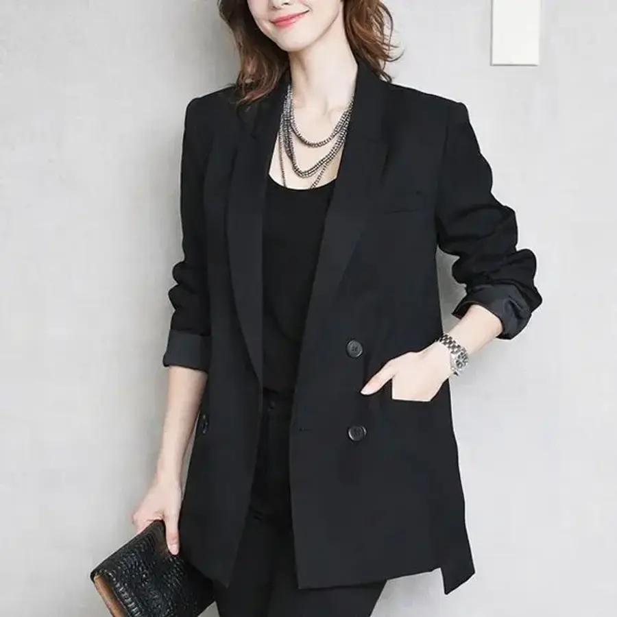 블랙퀸 언발란스 사이드 슬릿 테일러드자켓 blk004508