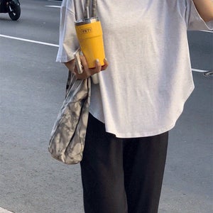 MADE 라운드 언발 트임 박시 반팔 티셔츠 (3 color)