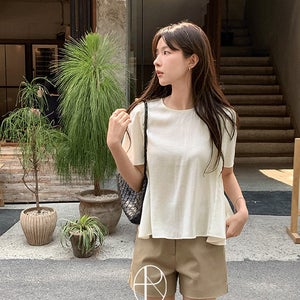 [3천장돌파][MADE] 소피아 플레어 퍼프 반팔 블라우스