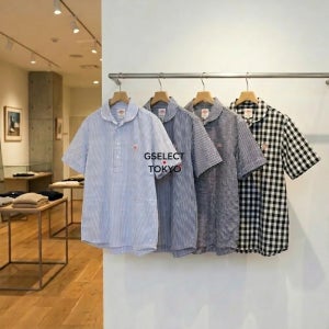 단톤 남성 풀오버 반팔 워크 셔츠 깅엄 스트라이프 26SS DT-B0284 OXP