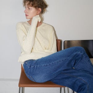 [108파운드] Feather V Knit_Lemon 26SS-KT007-LE