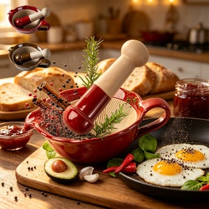 1 Set -style Mortar and Pestle, Vintage Glazed Porlain Grinding Bowl, Seasoning Grinder Set,