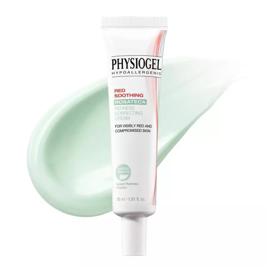 PHYSIOGEL Rosateca <b>트록세루틴</b> 함유, 홍조 보정 크림, 눈에 띄는 및 피부 장벽 지원, 지성 민감한 피부에
