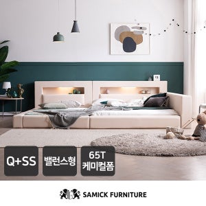 삼익가구 토리노 LED 밸런스 패밀리 침대 Q+SS(마그누스 65T 케미컬폼)