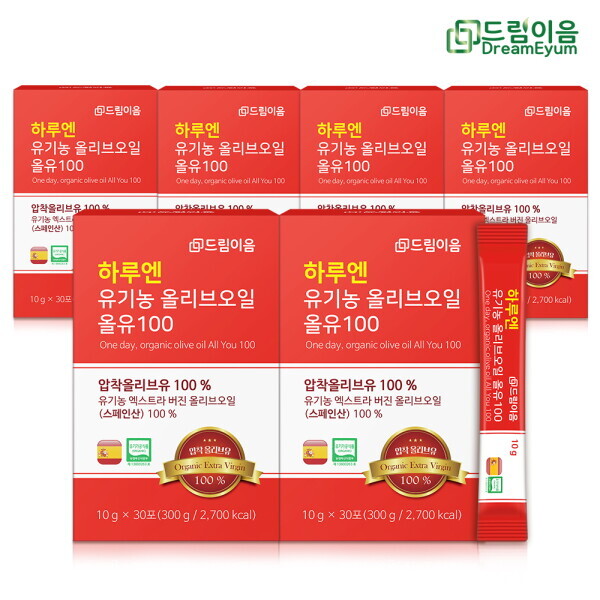 드림이음 <b>하루엔</b> 엑스트라버진 피쿠알 유기농 올리브오일 스틱 <b>10g</b> x 30포 6박스