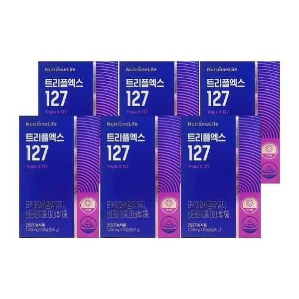 <b>뉴트리원라이프</b> 뉴트리원 <b>트리플엑스127</b> 1350mg 60캡슐 6개/mjc