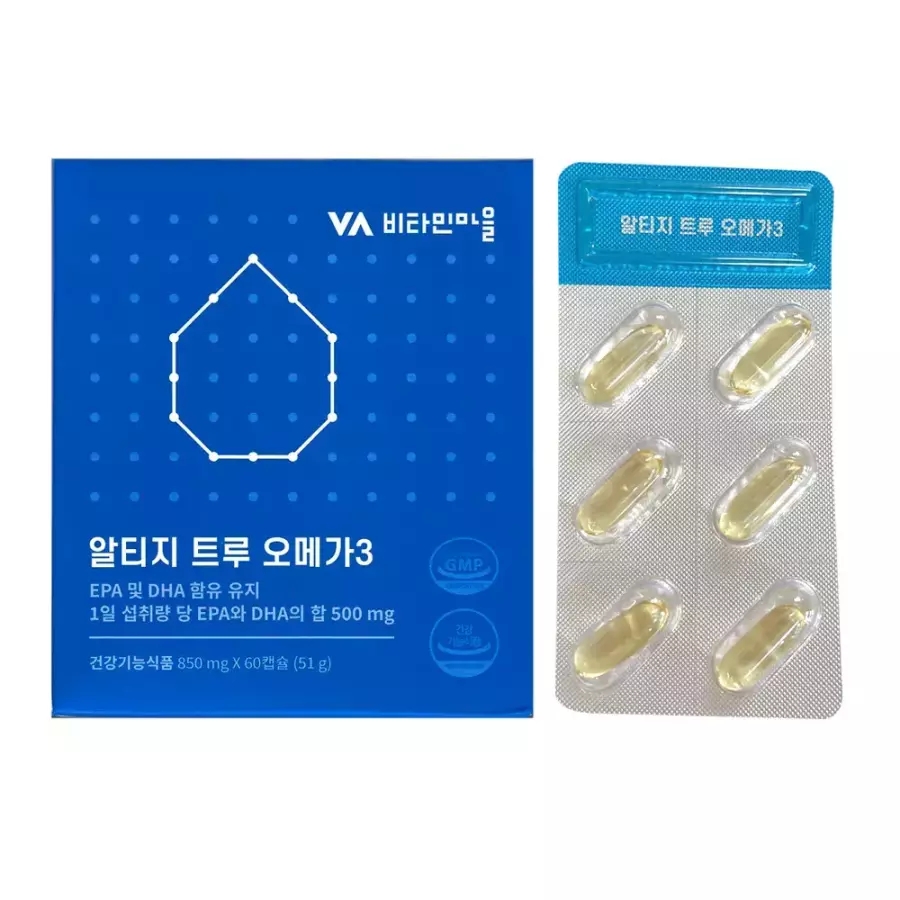 비타민마을 알티지 <b>트루</b> <b>오메가3</b> 850mg x 60캡슐 / 써클