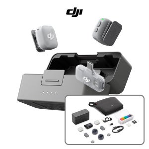 DJI 마이크 미니 2 Mic Mini 2 무선 마이크 (2TX + 1모바일RX + 충전 케이스 + 윈드스크린 + 운반백 포함)