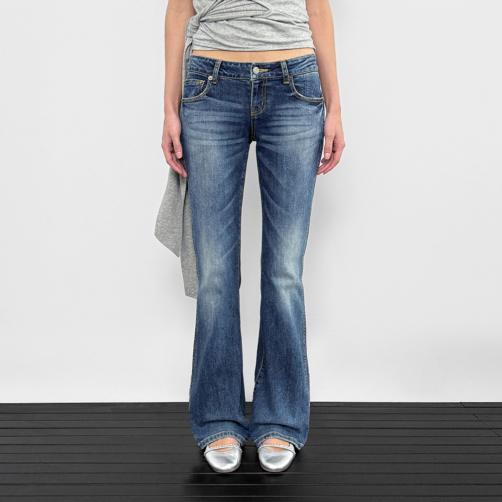 [샌드릭] Slim Bootcut Denim Pants_Mid blue