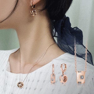 14K GF 귀걸이/목걸이 SET글림 루프 SET SET0472